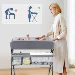 Dprodo Foldable Changing Table, Clothes Storage Station in Grey - Size: 1 Pack - thumbnail 8