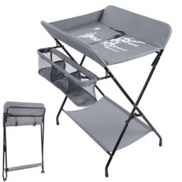 Dprodo Foldable Changing Table, Clothes Storage Station in Grey - Size: 1 Pack