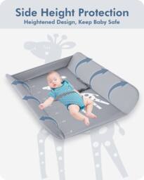 Dprodo Foldable Changing Table, Clothes Storage Station in Grey - Size: 1 Pack - thumbnail 5