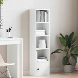 Berkfield Home Durable Bookcase White 31x24x127 cm Engineered Wood - Size: 31 x 24 x 127 cm - thumbnail 1