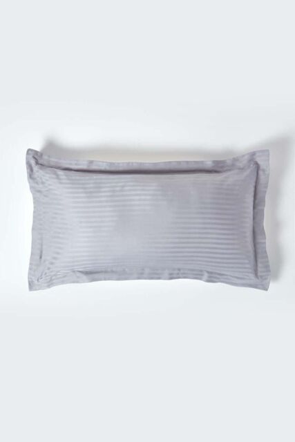 Homescapes Egyptian Cotton Ultrasoft King Size Oxford Pillowcase 330 TC in Grey - image 1