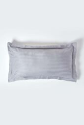 Homescapes Egyptian Cotton Ultrasoft King Size Oxford Pillowcase 330 TC in Grey - thumbnail 1