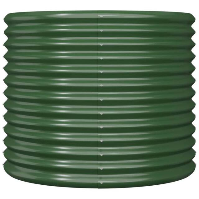 Berkfield Home Durable Garden Planter Powder-coated Steel 80x80x68 cm Green - Size: 80 x 80 x 68 cm - image 1