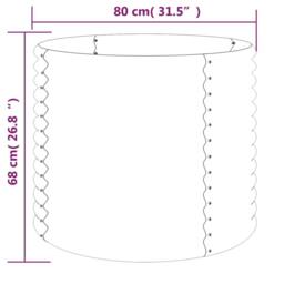 Berkfield Home Durable Garden Planter Powder-coated Steel 80x80x68 cm Green - Size: 80 x 80 x 68 cm - thumbnail 4