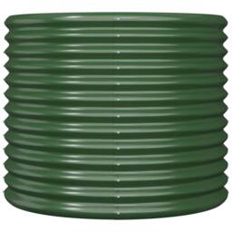 Berkfield Home Durable Garden Planter Powder-coated Steel 80x80x68 cm Green - Size: 80 x 80 x 68 cm