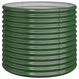 Berkfield Home Durable Garden Planter Powder-coated Steel 80x80x68 cm Green - Size: 80 x 80 x 68 cm - thumbnail 3