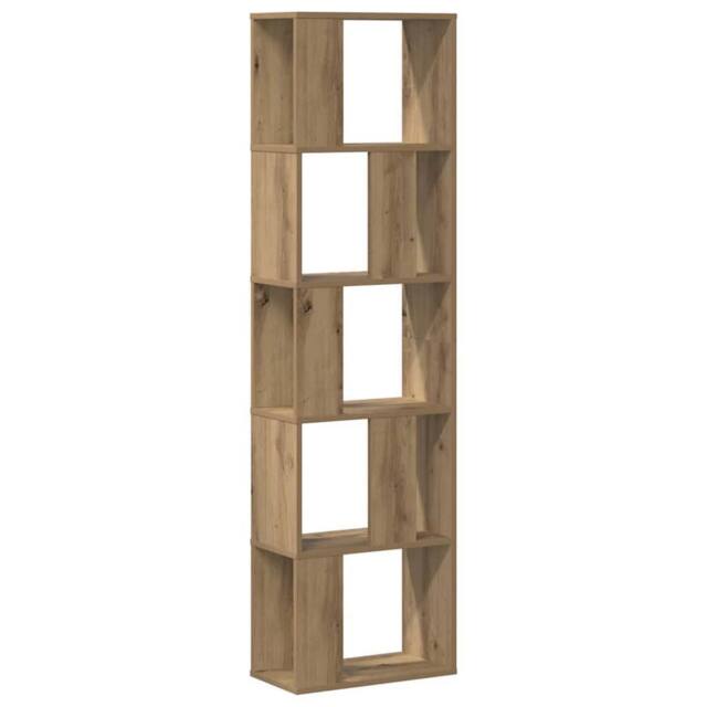 Berkfield Home Bookcase 5-Tier Artisian Oak 45x23.5x162.5 cm Engineered Wood in Brown - image 1