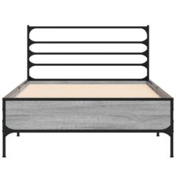 Berkfield Home Bed Frame without Mattress Grey Sonoma 100x200 cm - thumbnail 4
