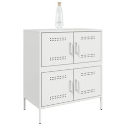 Berkfield Home Sideboard White 68x39x79 cm Steel - Size: 68 x 39 x 79 cm - thumbnail 4