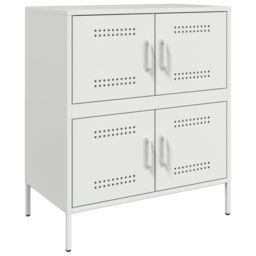 Berkfield Home Sideboard White 68x39x79 cm Steel - Size: 68 x 39 x 79 cm - thumbnail 2