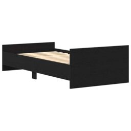 Berkfield Home Bed Frame without Mattress Black Oak 75x190 cm Engineered Wood - thumbnail 7