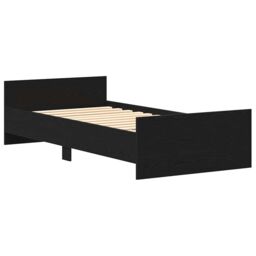 Berkfield Home Bed Frame without Mattress Black Oak 75x190 cm Engineered Wood - thumbnail 4