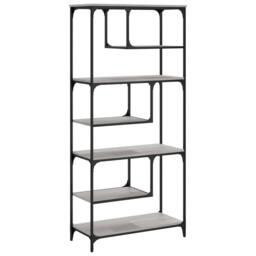 Berkfield Home Decorative Bookcase Grey Sonoma 81x36x176 cm Engineered Wood - Size: 81 x 36 x 176 cm - thumbnail 6