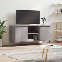 Berkfield Home TV Cabinet Grey Sonoma 104x35x50 cm Engineered Wood - Size: 104 x 35 x 50 cm - thumbnail 2