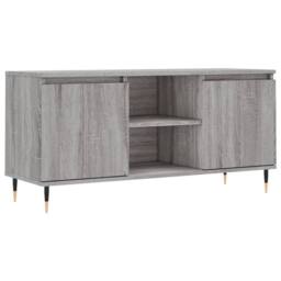 Berkfield Home TV Cabinet Grey Sonoma 104x35x50 cm Engineered Wood - Size: 104 x 35 x 50 cm - thumbnail 3