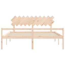 Berkfield Home Bed Frame with Headboard 200x200 cm Solid Wood in Brown - thumbnail 6