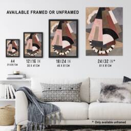 Artery8 Provincetown Abstract Painting Hartley Framed Wall Art Print in Brown - Size: A4 - thumbnail 3