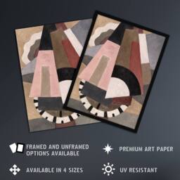 Artery8 Provincetown Abstract Painting Hartley Framed Wall Art Print in Brown - Size: A4 - thumbnail 2