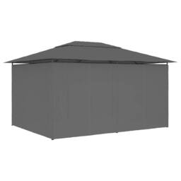 Berkfield Home Elegant Garden Marquee with Curtains 4x3 m Anthracite in Charcoal - thumbnail 4