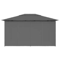 Berkfield Home Elegant Garden Marquee with Curtains 4x3 m Anthracite in Charcoal - thumbnail 5