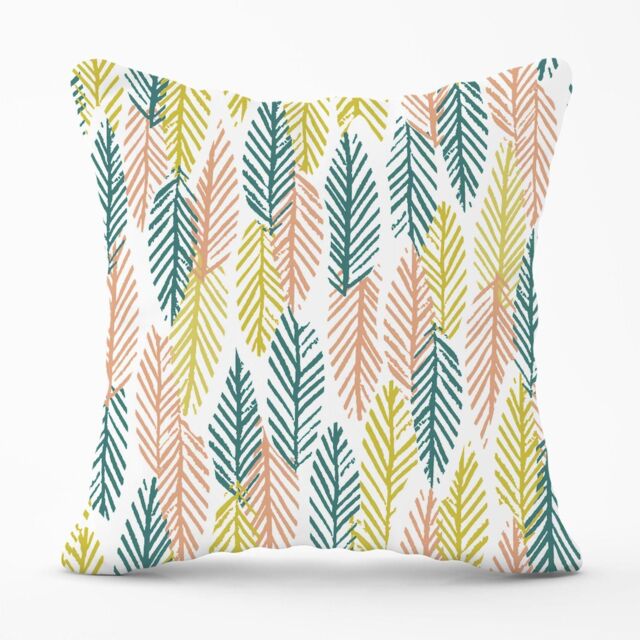 Warren Reed - Designer Scandinavian Style Foliage Outdoor Cushion in Green - Size: 45 cm x 45 cm - image 1