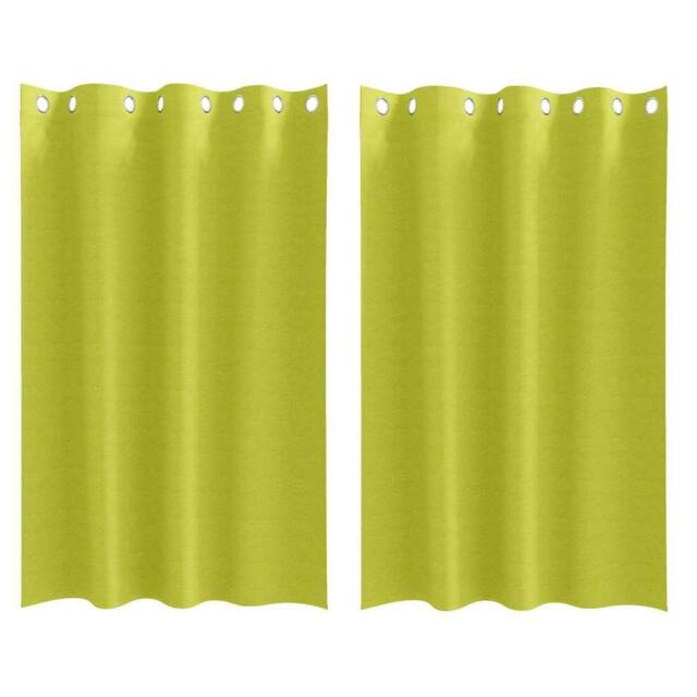 Berkfield Home Curtains with Curtains 2 pcs Apple green 175 x 140 cm Polyester in Lime - image 1