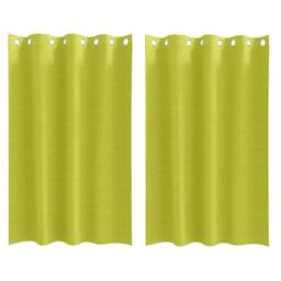 Berkfield Home Curtains with Curtains 2 pcs Apple green 175 x 140 cm Polyester in Lime - thumbnail 1