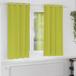 Berkfield Home Curtains with Curtains 2 pcs Apple green 175 x 140 cm Polyester in Lime - thumbnail 2