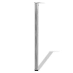Berkfield Home 4 Height Adjustable Table Legs Brushed Nickel 1100 mm in Silver - thumbnail 1