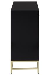 Orsina Elegant Black Cabinet, Classic Ample Storage Black Finished Chest With Gold Handles, Versatile Wooden Cabinet - thumbnail 4