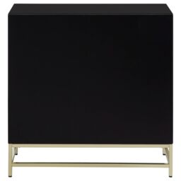 Orsina Elegant Black Cabinet, Classic Ample Storage Black Finished Chest With Gold Handles, Versatile Wooden Cabinet - thumbnail 3