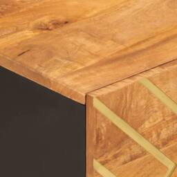 Berkfield Home Coffee Table Brown & Black 80x50x40 cm Solid Wood Mango - Size: 80 x 50 x 40 cm - thumbnail 8