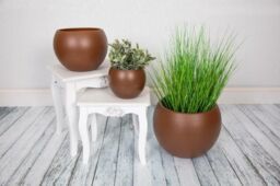 Verano Spanish Ceramics Epoxi Round Rust Textured Matte Home Indoor Plant Pot Set of 2 x 16cm in Brown - Size: 2 x 16 cm - thumbnail 2