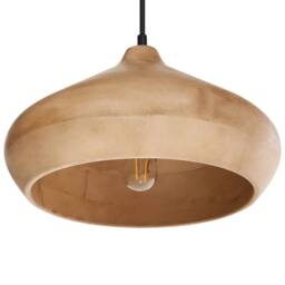 Wyld and Coco Mango Wood Pendant Light - Round Brown Shade - thumbnail 2