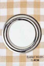 Homescapes Cotton Gingham Eyelet Curtain Pair in Beige - Size: 117 cm width x 137 cm drop - thumbnail 4