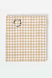Homescapes Cotton Gingham Eyelet Curtain Pair in Beige - Size: 117 cm width x 137 cm drop - thumbnail 3