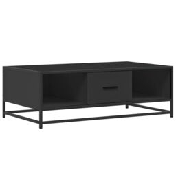 Berkfield Home Coffee Table Black 100x57x35 cm Engineered Wood & Metal - Size: 100 x 57 x 35 cm - thumbnail 2