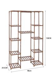 Living and Home Multi-tier Wood Plant Stand Flower Display Shelf in Brown - thumbnail 2