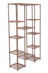 Living and Home Multi-tier Wood Plant Stand Flower Display Shelf in Brown - thumbnail 4