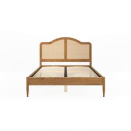 Wyld Haus Nenagh Natural 4ft6 Double Bed Rattan Curved Headboard - thumbnail 2
