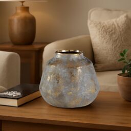Orsina Orvena Small Grey & Gold Ceramic Vase