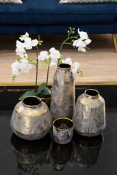 Orsina Orvena Small Grey & Gold Ceramic Vase - thumbnail 2