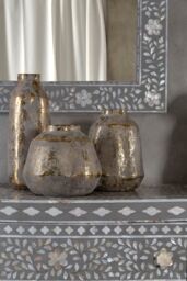 Orsina Orvena Small Grey & Gold Ceramic Vase - thumbnail 3