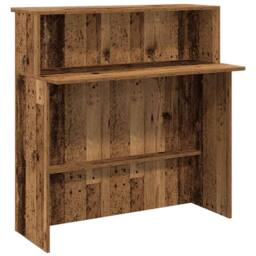 Berkfield Home Reception Desk Old Wood 180x50x103.5 cm Engineered Wood in Brown - thumbnail 8