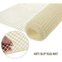 PAWNORA Underlay Anti Slip Rug 200*120cm in White - Size: 67 cm x 127 cm half moon - thumbnail 2