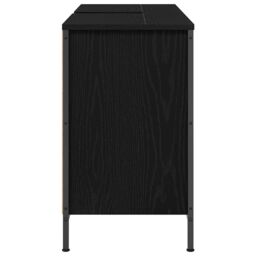 Berkfield Home Basin Cabinet with Drawers Black Oak 90x34.5x60 cm - thumbnail 7