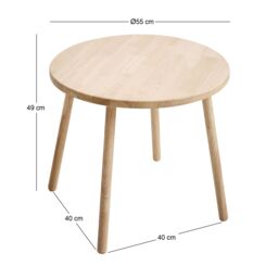 Nordlys Round Table & 2 Stools for Children in Brown - thumbnail 5