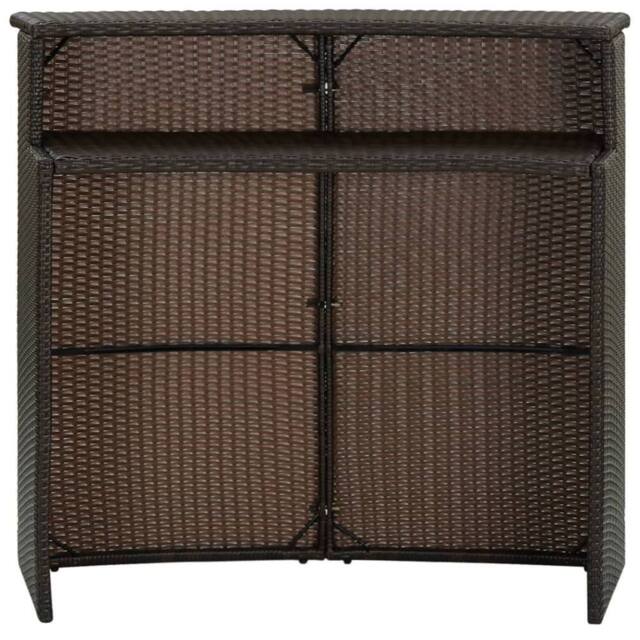Berkfield Home Garden Bar Table Brown 120x55x110 cm Poly Rattan - Size: 120 x 55 x 110 cm - image 1