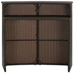 Berkfield Home Garden Bar Table Brown 120x55x110 cm Poly Rattan - Size: 120 x 55 x 110 cm - thumbnail 1