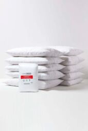 Homescapes Quilted Pillow Protector, Pack of 10 in White - thumbnail 1